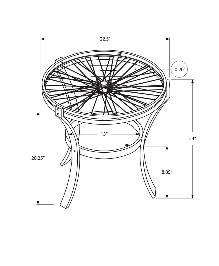 I 2140 Table D'appoint, Côté, Bout, Table De Nuit, Lampe, Rond, Salon, Chambre À Coucher, Métal, Verre Trempé, Noir, Dégager, Transitionnel - Simple Boutique