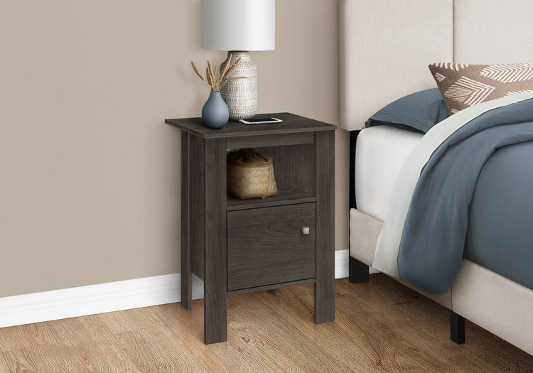 I 2145 Table D'appoint, Côté, Bout, Table De Nuit, Lampe, Rangement, Salon, Chambre À Coucher, Stratifié, Brun, Transitionnel - Simple Boutique