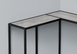 I 2156 Table D'appoint, Console, Entrée, Étroit, Coin, Salon, Chambre À Coucher, Métal, Stratifié, Gris, Noir, Contemporain, Moderne - Simple Boutique