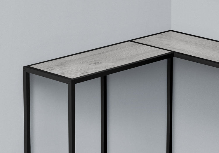 I 2156 Table D'appoint, Console, Entrée, Étroit, Coin, Salon, Chambre À Coucher, Métal, Stratifié, Gris, Noir, Contemporain, Moderne - Simple Boutique