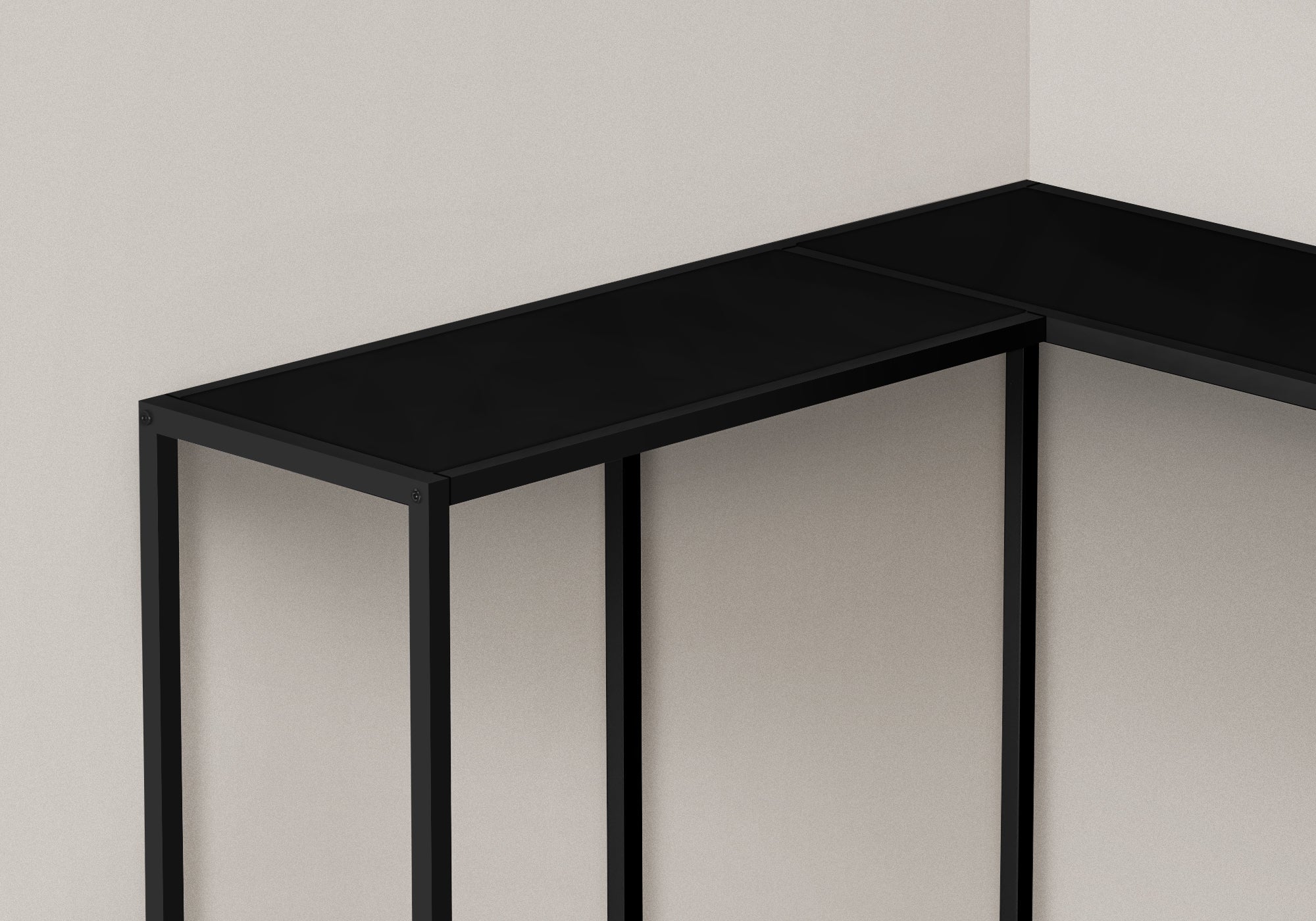 I 2157 Table D'appoint, Console, Entrée, Étroit, Coin, Salon, Chambre À Coucher, Métal, Stratifié, Noir, Contemporain, Moderne - Simple Boutique