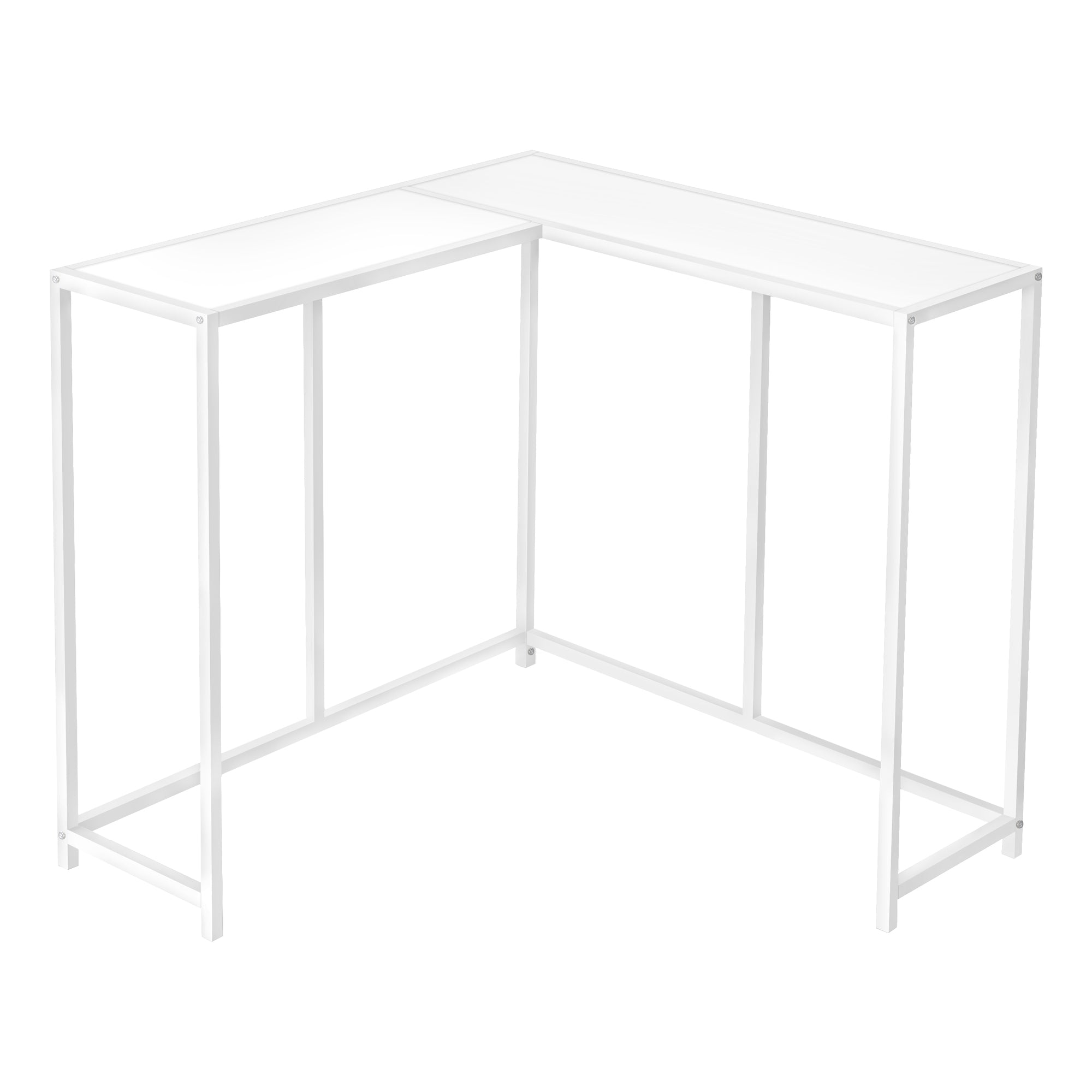 I 2160 Table D'appoint, Console, Entrée, Étroit, Coin, Salon, Chambre À Coucher, Métal, Stratifié, Blanc, Contemporain, Moderne - Simple Boutique