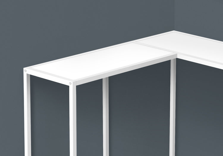 I 2160 Table D'appoint, Console, Entrée, Étroit, Coin, Salon, Chambre À Coucher, Métal, Stratifié, Blanc, Contemporain, Moderne - Simple Boutique