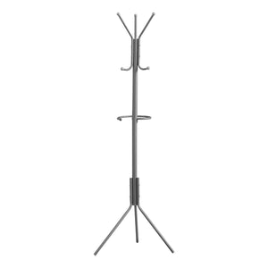I 2163 Patère, Portemanteau, Sur Pied, Barre De Suspension, 6 Crochets, Entrée, 68"h, Chambre À Coucher, Métal, Gris, Contemporain, Moderne - Simple Boutique