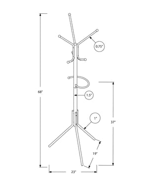 I 2163 Patère, Portemanteau, Sur Pied, Barre De Suspension, 6 Crochets, Entrée, 68"h, Chambre À Coucher, Métal, Gris, Contemporain, Moderne - Simple Boutique