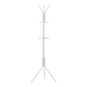 I 2164 Patère, Portemanteau, Sur Pied, Barre De Suspension, 6 Crochets, Entrée, 68"h, Chambre À Coucher, Métal, Blanc, Contemporain, Moderne - Simple Boutique