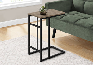 I 2172 Table D'appoint, En Forme De C, Bout, Côté, Collation, Salon, Chambre À Coucher, Métal, Stratifié, Brun, Noir, Contemporain, Moderne - Simple Boutique