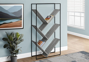 I 2200 Étagère À Livres, Étagère, Étagère, 3 Niveaux, 60"h, Bureau, Chambre À Coucher, Métal, Stratifié, Gris, Noir, Contemporain, Moderne - Simple Boutique
