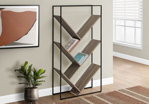 I 2201 Étagère À Livres, Étagère, Étagère, 3 Niveaux, 60"h, Bureau, Chambre À Coucher, Métal, Stratifié, Brun, Noir, Contemporain, Moderne - Simple Boutique