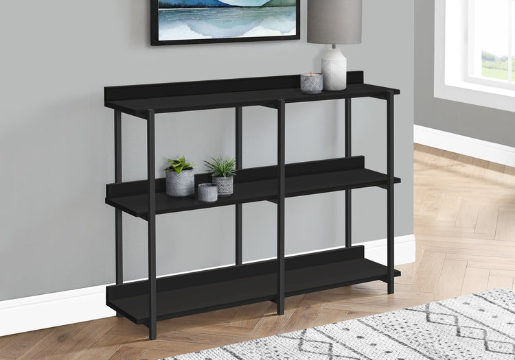 I 2219 Table D'appoint, Console, Entrée, Étroit, Sofa, Salon, Chambre À Coucher, Métal, Stratifié, Noir, Contemporain, Moderne - Simple Boutique