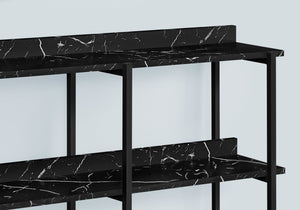 I 2220 Table D'appoint, Console, Entrée, Étroit, Sofa, Salon, Chambre À Coucher, Métal, Stratifié, D'aspect Marbre Noir, Contemporain, Moderne - Simple Boutique