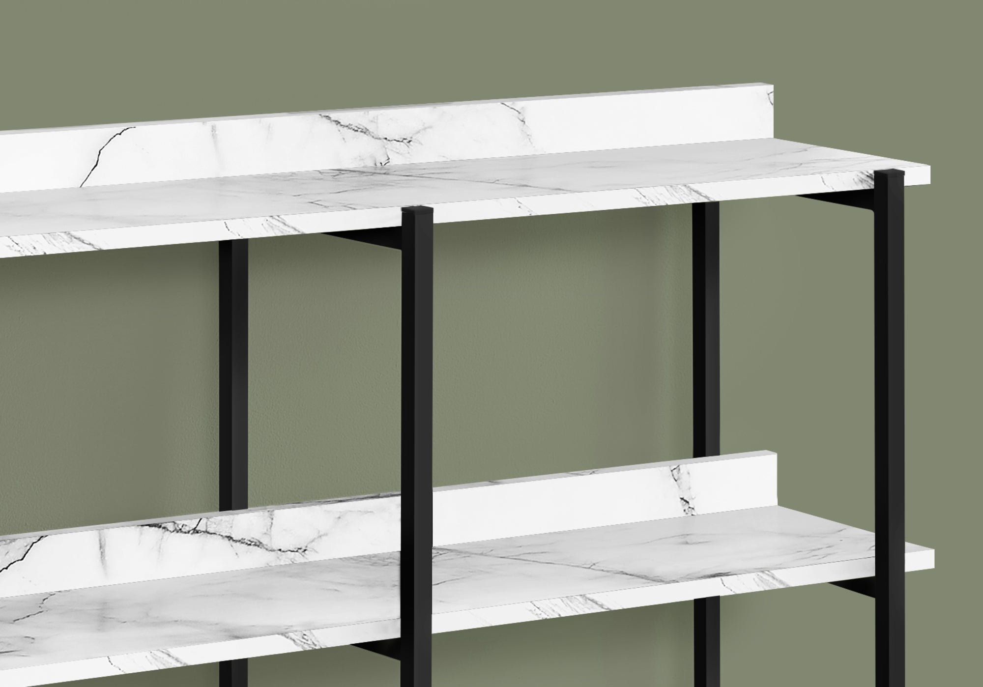 I 2221 Table D'appoint, Console, Entrée, Étroit, Sofa, Salon, Chambre À Coucher, Métal, Stratifié, Blanc, Noir, Contemporain, Moderne - Simple Boutique