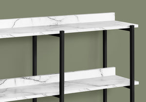 I 2221 Table D'appoint, Console, Entrée, Étroit, Sofa, Salon, Chambre À Coucher, Métal, Stratifié, Blanc, Noir, Contemporain, Moderne - Simple Boutique