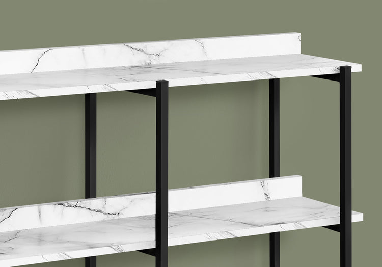I 2221 Table D'appoint, Console, Entrée, Étroit, Sofa, Salon, Chambre À Coucher, Métal, Stratifié, Blanc, Noir, Contemporain, Moderne - Simple Boutique