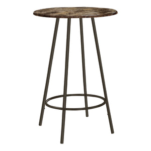 I 2310 Bar Maison, Table De Bar, Hauteur Bar, Pub, 30" Rond, Petit, Cuisine, Métal, Stratifié, D'aspect Marbre Brun, Contemporain, Moderne - Simple Boutique