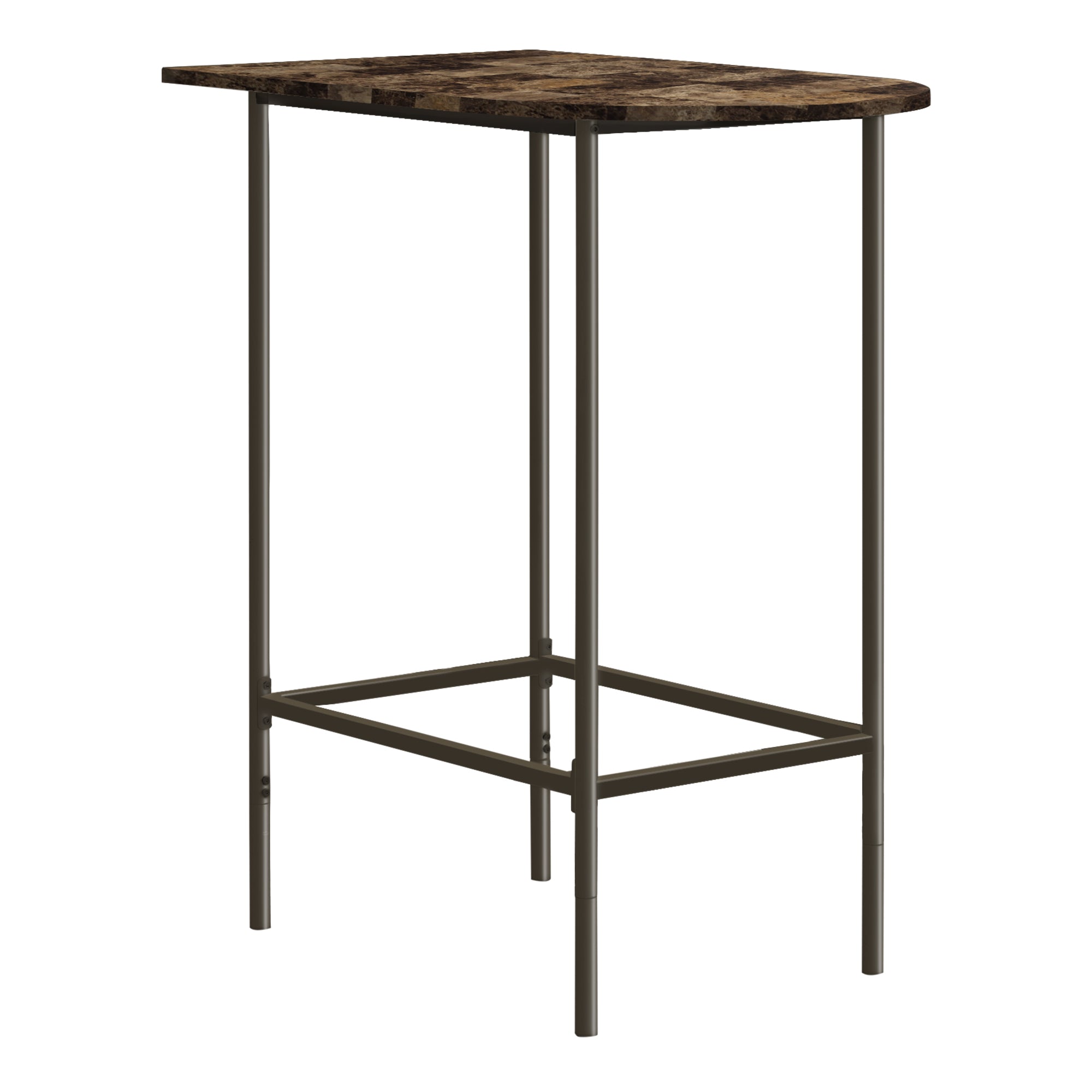 I 2315 Bar Maison, Table De Bar, Hauteur Bar, Pub, 36" Rectangulaire, Petit, Cuisine, Métal, Stratifié, D'aspect Marbre Brun, Contemporain, Moderne - Simple Boutique