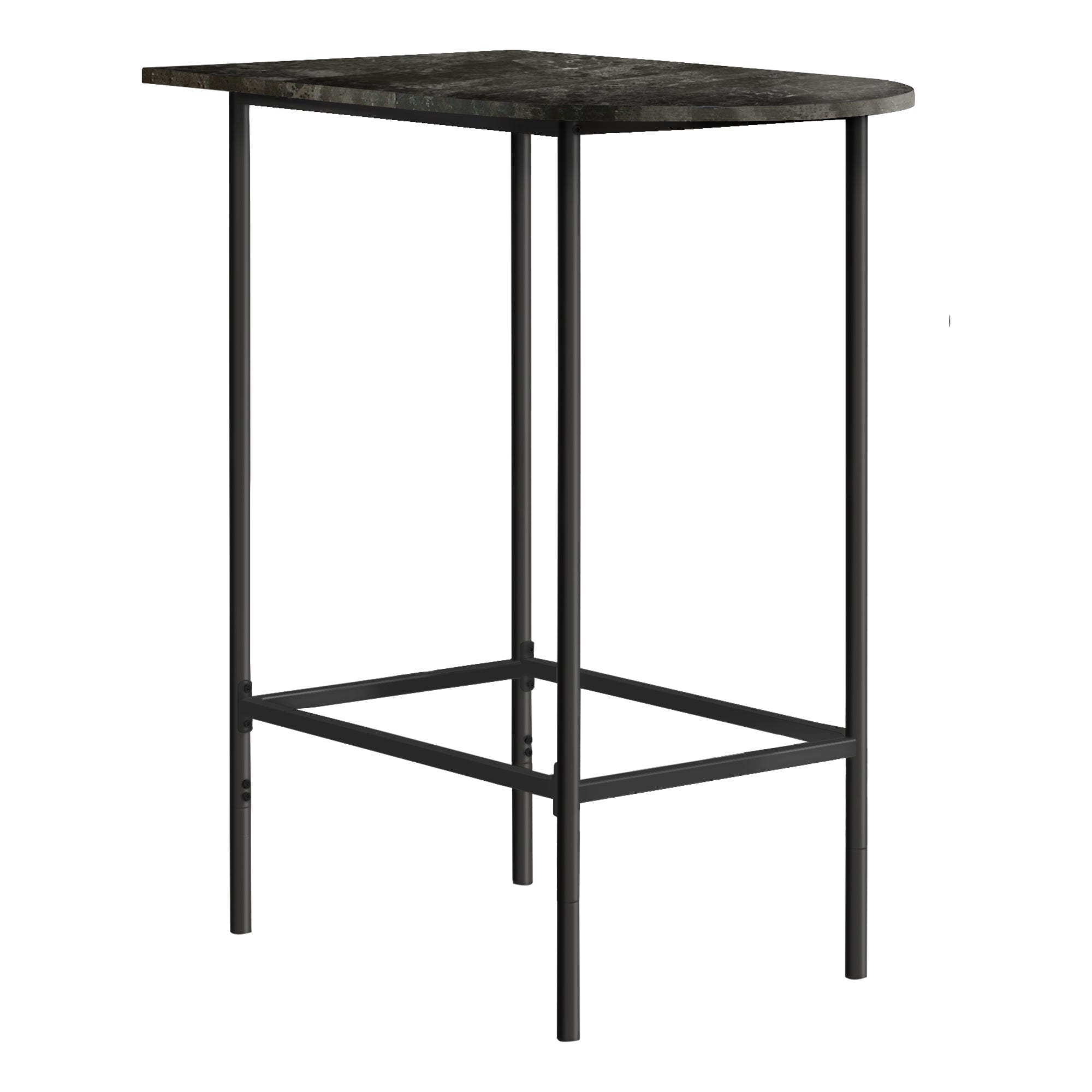 I 2325 Bar Maison, Table De Bar, Hauteur Bar, Pub, 36" Rectangulaire, Petit, Cuisine, Métal, Stratifié, Aspect Marbre Gris, Noir, Contemporain, Moderne - Simple Boutique