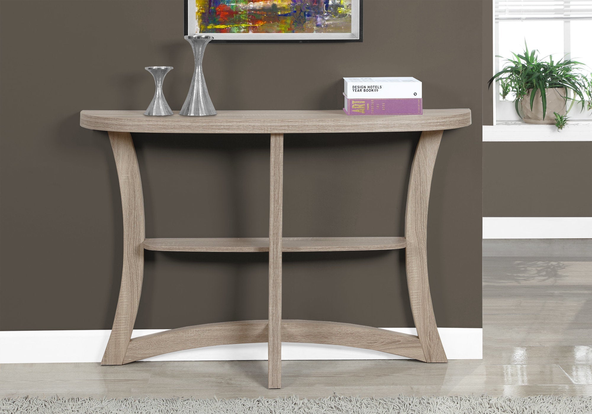 I 2416 Table D'appoint, Console, Entrée, Étroit, Sofa, Salon, Chambre À Coucher, Stratifié, Brun, Contemporain, Moderne - Simple Boutique