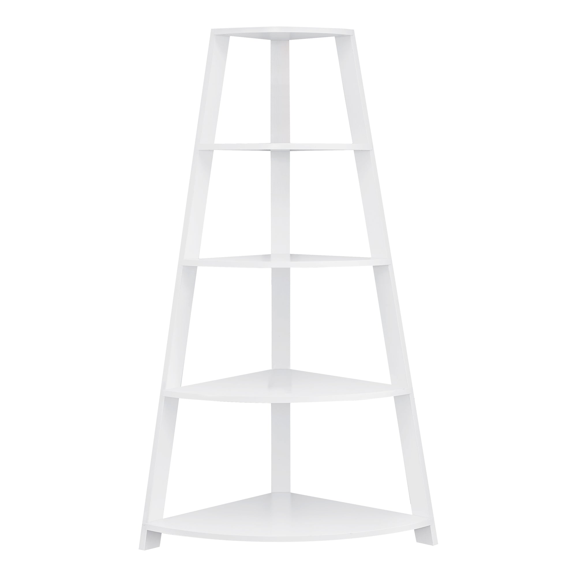 I 2425 Étagère À Livres, Étagère, Étagère, Coin, 4 Niveaux, 60"h, Bureau, Chambre À Coucher, Stratifié, Blanc, Contemporain, Moderne - Simple Boutique