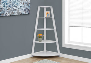 I 2425 Étagère À Livres, Étagère, Étagère, Coin, 4 Niveaux, 60"h, Bureau, Chambre À Coucher, Stratifié, Blanc, Contemporain, Moderne - Simple Boutique