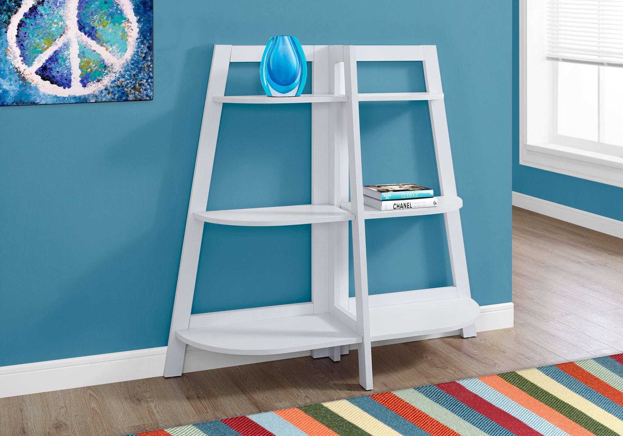 I 2427 Étagère À Livres, Étagère, Étagère, 3 Niveaux, 48"h, Bureau, Chambre À Coucher, Stratifié, Blanc, Contemporain, Moderne - Simple Boutique