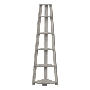 I 2433 Étagère À Livres, Étagère, Étagère, Coin, 5 Niveaux, 72"h, Bureau, Chambre À Coucher, Stratifié, Gris, Contemporain, Moderne - Simple Boutique