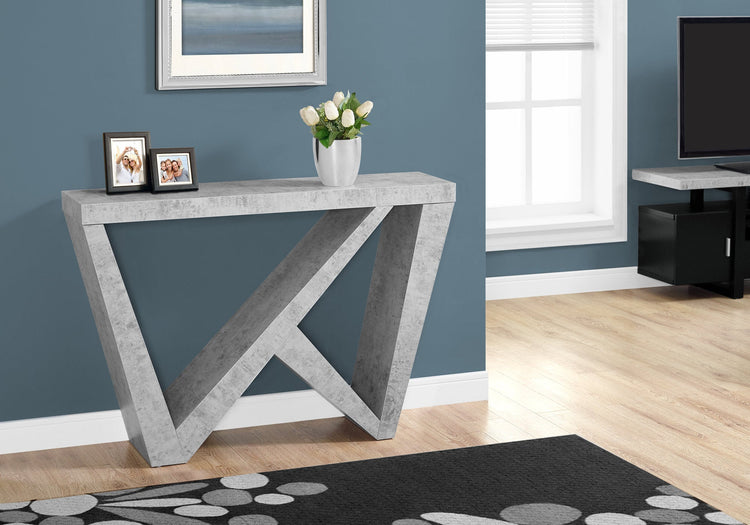 I 2436 Table D'appoint, Console, Entrée, Étroit, Sofa, Salon, Chambre À Coucher, Stratifié, Gris, Contemporain, Moderne - Simple Boutique