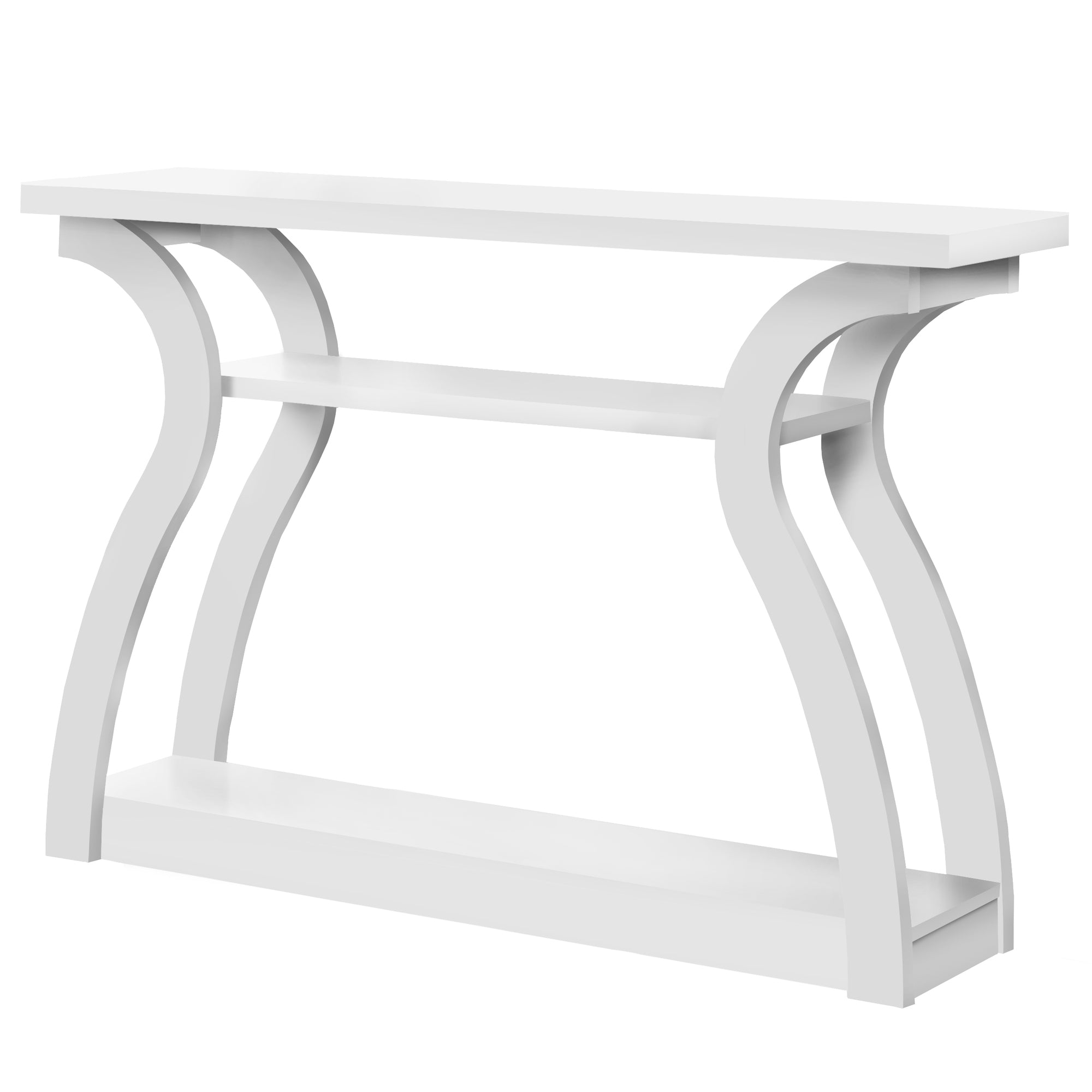I 2438 Table D'appoint, Console, Entrée, Étroit, Sofa, Salon, Chambre À Coucher, Stratifié, Blanc, Contemporain, Moderne - Simple Boutique