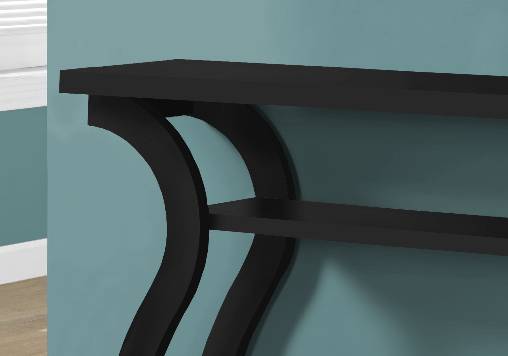 I 2439 Table D'appoint, Console, Entrée, Étroit, Sofa, Salon, Chambre À Coucher, Stratifié, Noir, Contemporain, Moderne - Simple Boutique