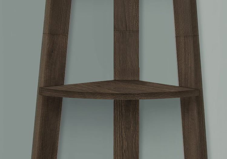 I 2464 Étagère À Livres, Étagère, Étagère, Coin, 5 Niveaux, 72"h, Bureau, Chambre À Coucher, Stratifié, Noyer, Contemporain, Moderne - Simple Boutique
