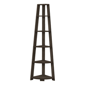 I 2469 Étagère À Livres, Étagère, Étagère, Coin, 5 Niveaux, 72"h, Bureau, Chambre À Coucher, Stratifié, Brun, Contemporain, Moderne - Simple Boutique