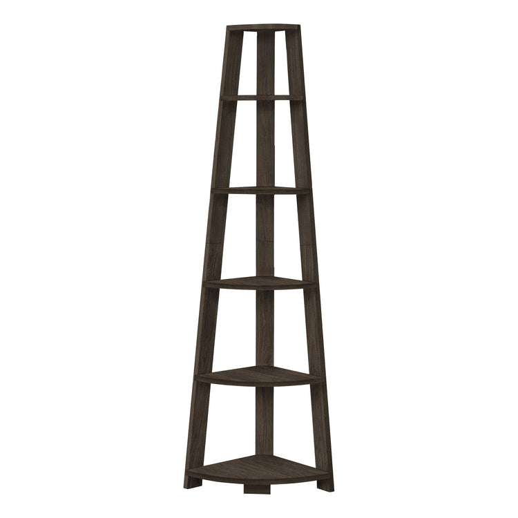 I 2469 Étagère À Livres, Étagère, Étagère, Coin, 5 Niveaux, 72"h, Bureau, Chambre À Coucher, Stratifié, Brun, Contemporain, Moderne - Simple Boutique