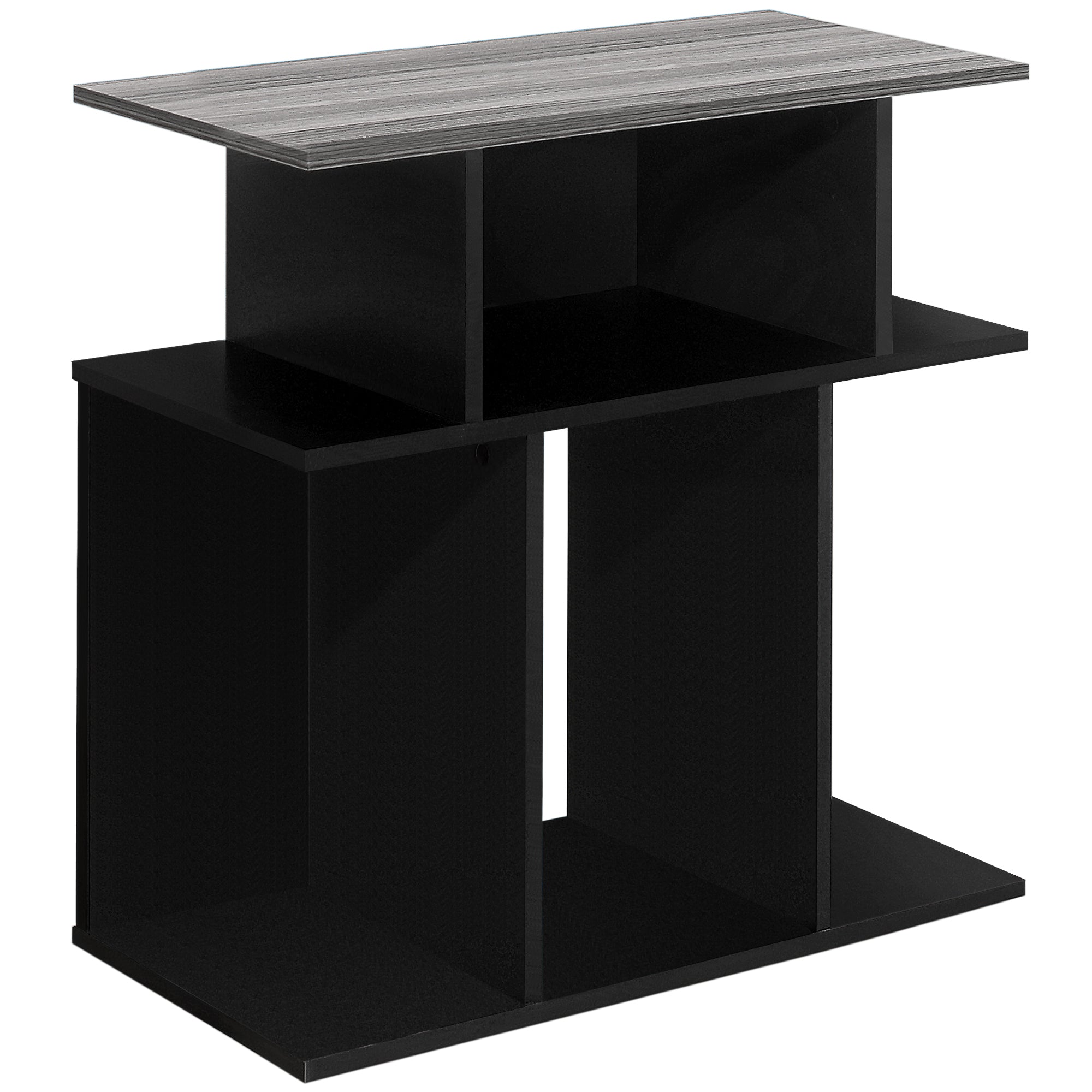I 2477 Table D'appoint, Côté, Bout, Table De Nuit, Lampe, Salon, Chambre À Coucher, Stratifié, Noir, Gris, Contemporain, Moderne - Simple Boutique