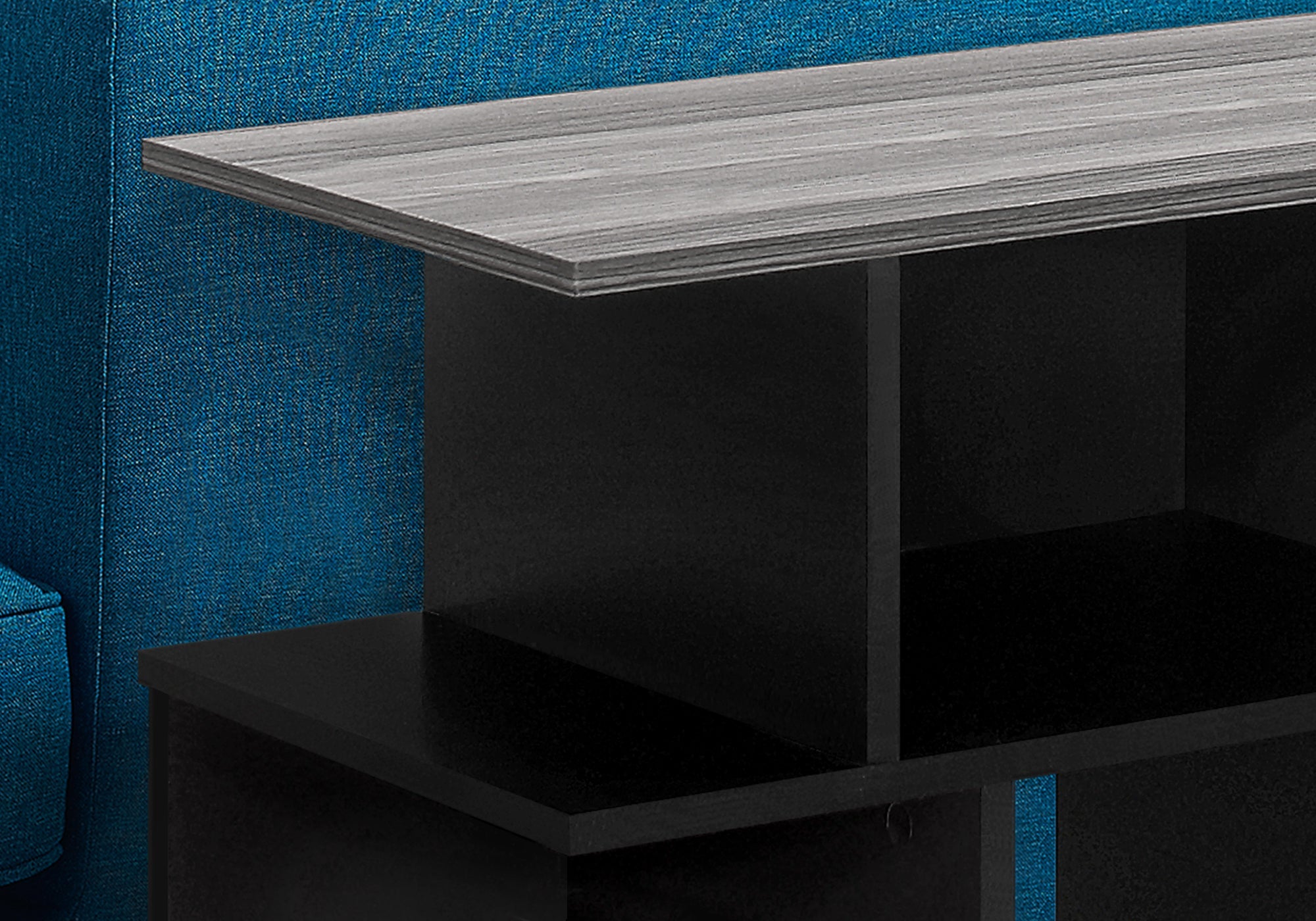 I 2477 Table D'appoint, Côté, Bout, Table De Nuit, Lampe, Salon, Chambre À Coucher, Stratifié, Noir, Gris, Contemporain, Moderne - Simple Boutique