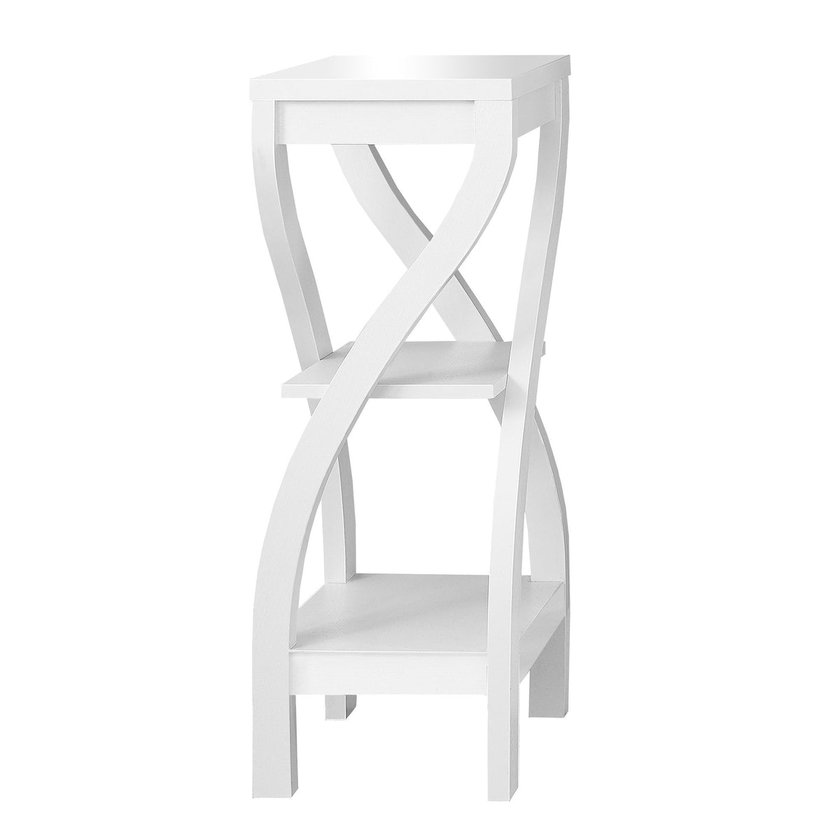 I 2479 Table D'appoint, Côté, Bout, Support Pour Plantes, Carré, Salon, Chambre À Coucher, Stratifié, Blanc, Contemporain, Moderne - Simple Boutique