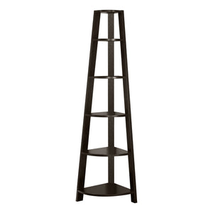 I 2495 Étagère À Livres, Étagère, Étagère, Coin, 5 Niveaux, 72"h, Bureau, Chambre À Coucher, Stratifié, Brun, Contemporain, Moderne - Simple Boutique