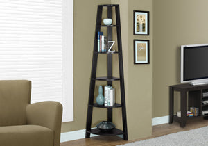 I 2495 Étagère À Livres, Étagère, Étagère, Coin, 5 Niveaux, 72"h, Bureau, Chambre À Coucher, Stratifié, Brun, Contemporain, Moderne - Simple Boutique