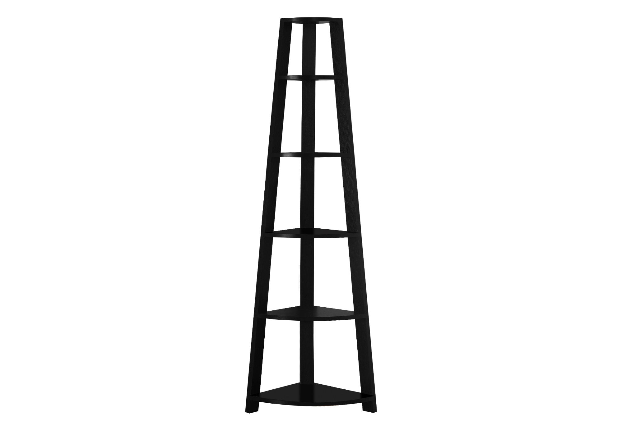 I 2499 Étagère À Livres, Étagère, Étagère, Coin, 5 Niveaux, 72"h, Bureau, Chambre À Coucher, Stratifié, Noir, Contemporain, Moderne - Simple Boutique
