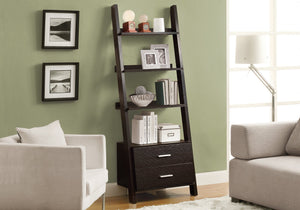 I 2542 Étagère À Livres, Étagère, Étagère, Échelle, 4 Niveaux, 69"h, Bureau, Chambre À Coucher, Stratifié, Brun, Contemporain, Moderne - Simple Boutique