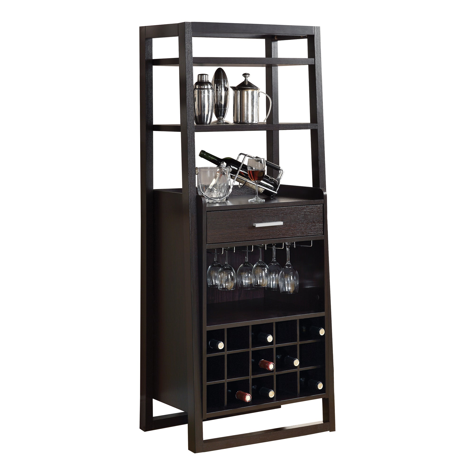 I 2543 Bar Maison, Support A Vin, Unite De Rangement, Stratifié, Brun, Contemporain, Moderne - Simple Boutique