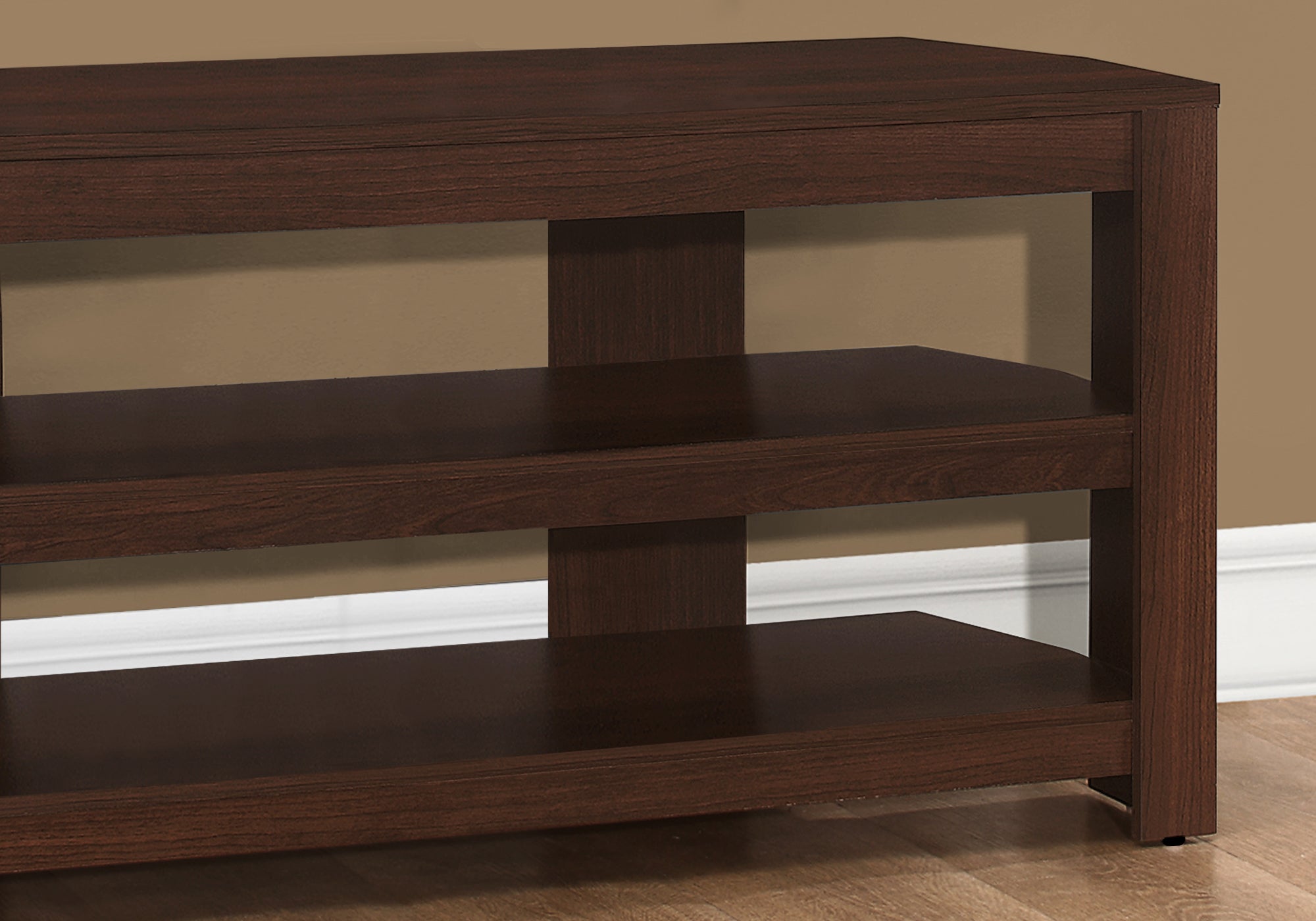 I 2554 Meuble Tv, 42 Pouces, Console, Centre De Divertissement Média, Étagères De Rangement, Salon, Chambre À Coucher, Stratifié, Brun, Contemporain, Moderne - Simple Boutique