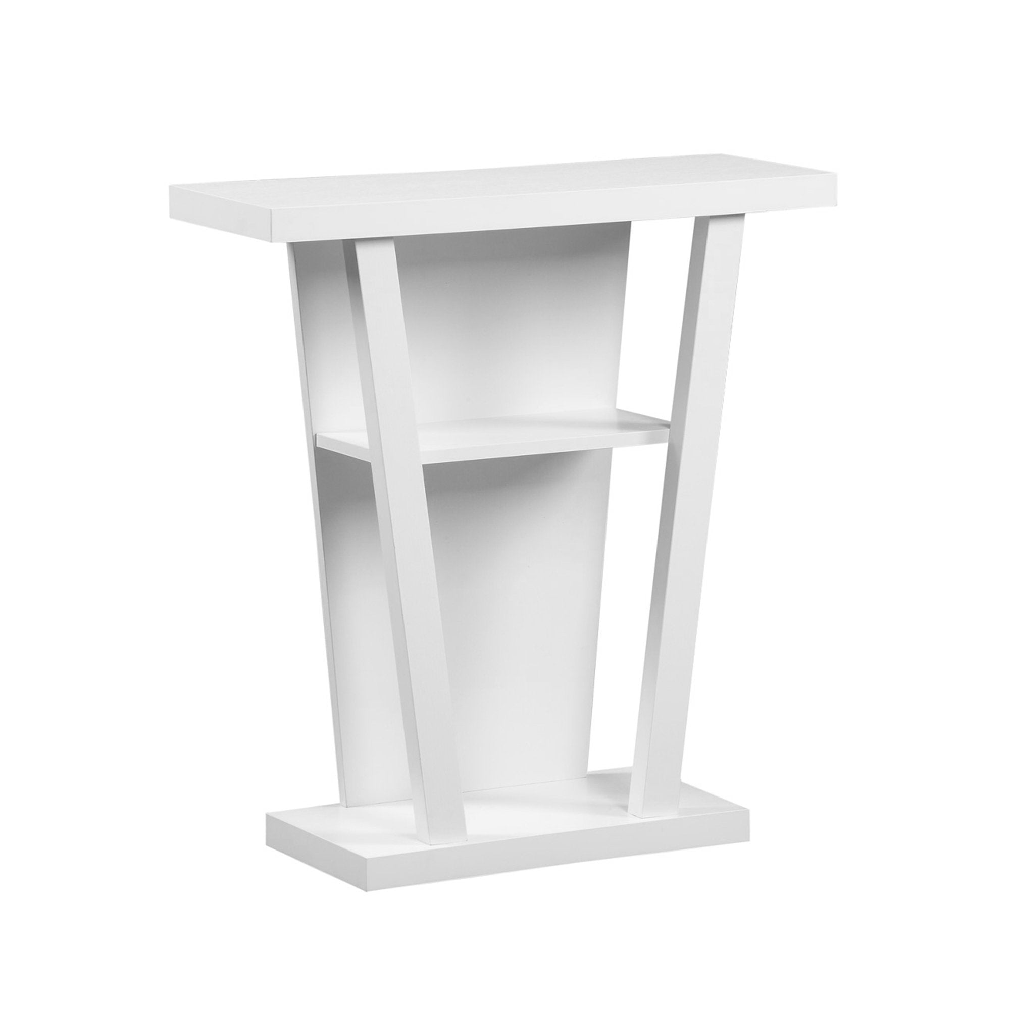 I 2560 Table D'appoint, Console, Entrée, Étroit, Sofa, Salon, Chambre À Coucher, Stratifié, Blanc, Contemporain, Moderne - Simple Boutique