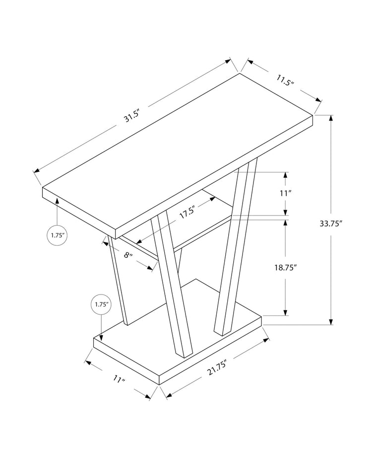 I 2560 Table D'appoint, Console, Entrée, Étroit, Sofa, Salon, Chambre À Coucher, Stratifié, Blanc, Contemporain, Moderne - Simple Boutique