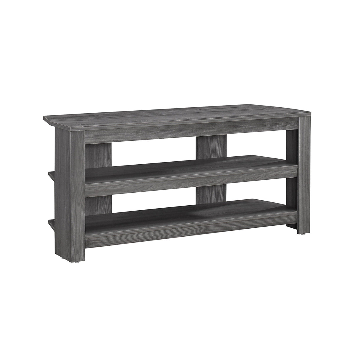 I 2566 Meuble Tv, 42 Pouces, Console, Centre De Divertissement Média, Étagères De Rangement, Salon, Chambre À Coucher, Stratifié, Gris, Contemporain, Moderne - Simple Boutique