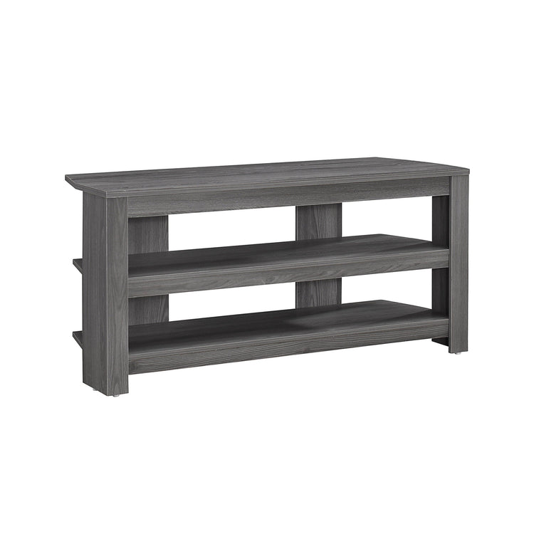 I 2566 Meuble Tv, 42 Pouces, Console, Centre De Divertissement Média, Étagères De Rangement, Salon, Chambre À Coucher, Stratifié, Gris, Contemporain, Moderne - Simple Boutique