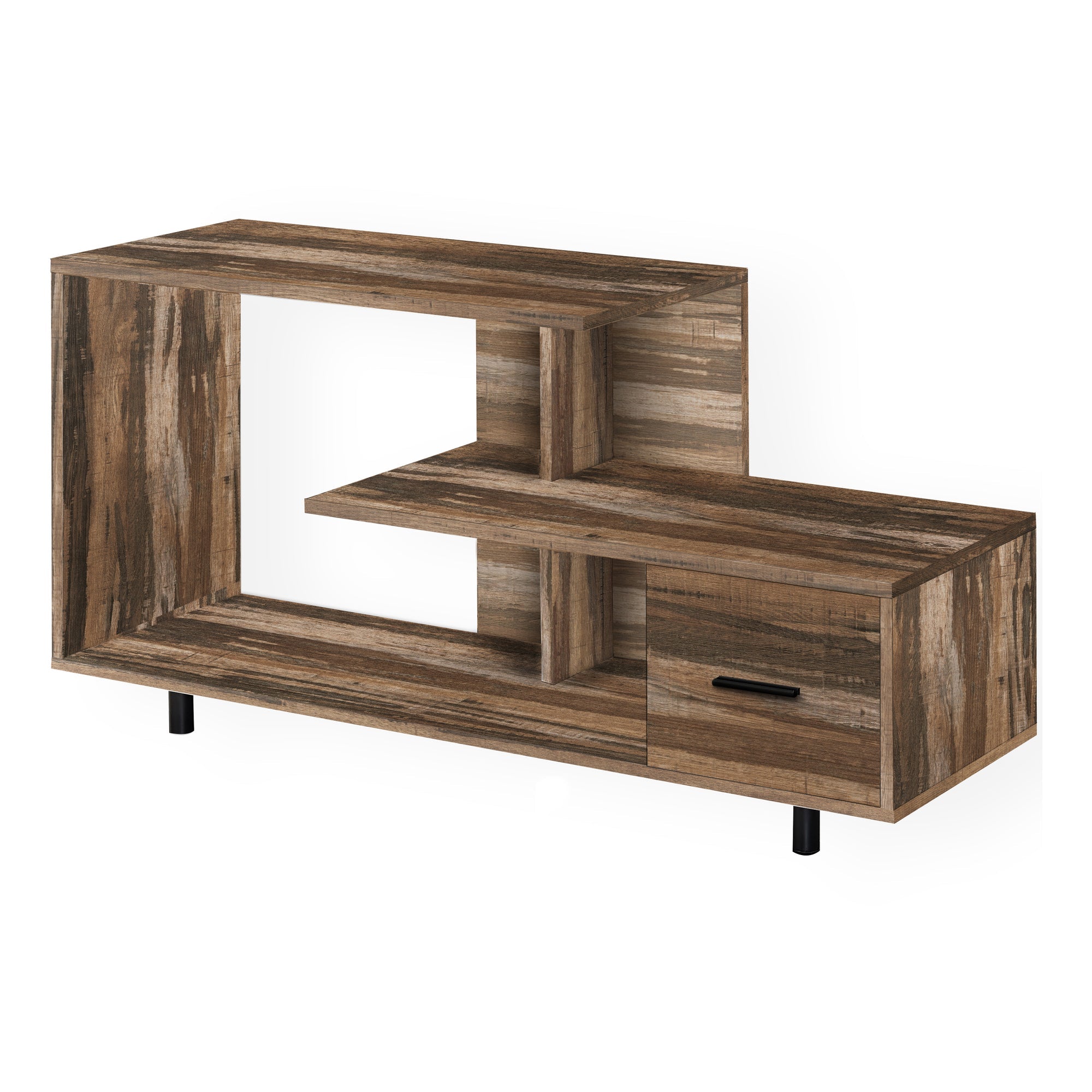 I 2611 Meuble Tv, 48 Pouces, Console, Centre De Divertissement Média, Tiroir De Rangement, Salon, Chambre À Coucher, Stratifié, Brun, Contemporain, Moderne - Simple Boutique