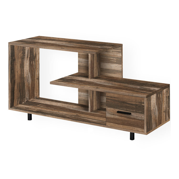 I 2611 Meuble Tv, 48 Pouces, Console, Centre De Divertissement Média, Tiroir De Rangement, Salon, Chambre À Coucher, Stratifié, Brun, Contemporain, Moderne - Simple Boutique