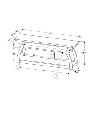 I 2665 Meuble Tv, 60 Pouces, Console, Centre De Divertissement Média, Étagères De Rangement, Salon, Chambre À Coucher, Stratifié, Blanc, Contemporain, Moderne - Simple Boutique