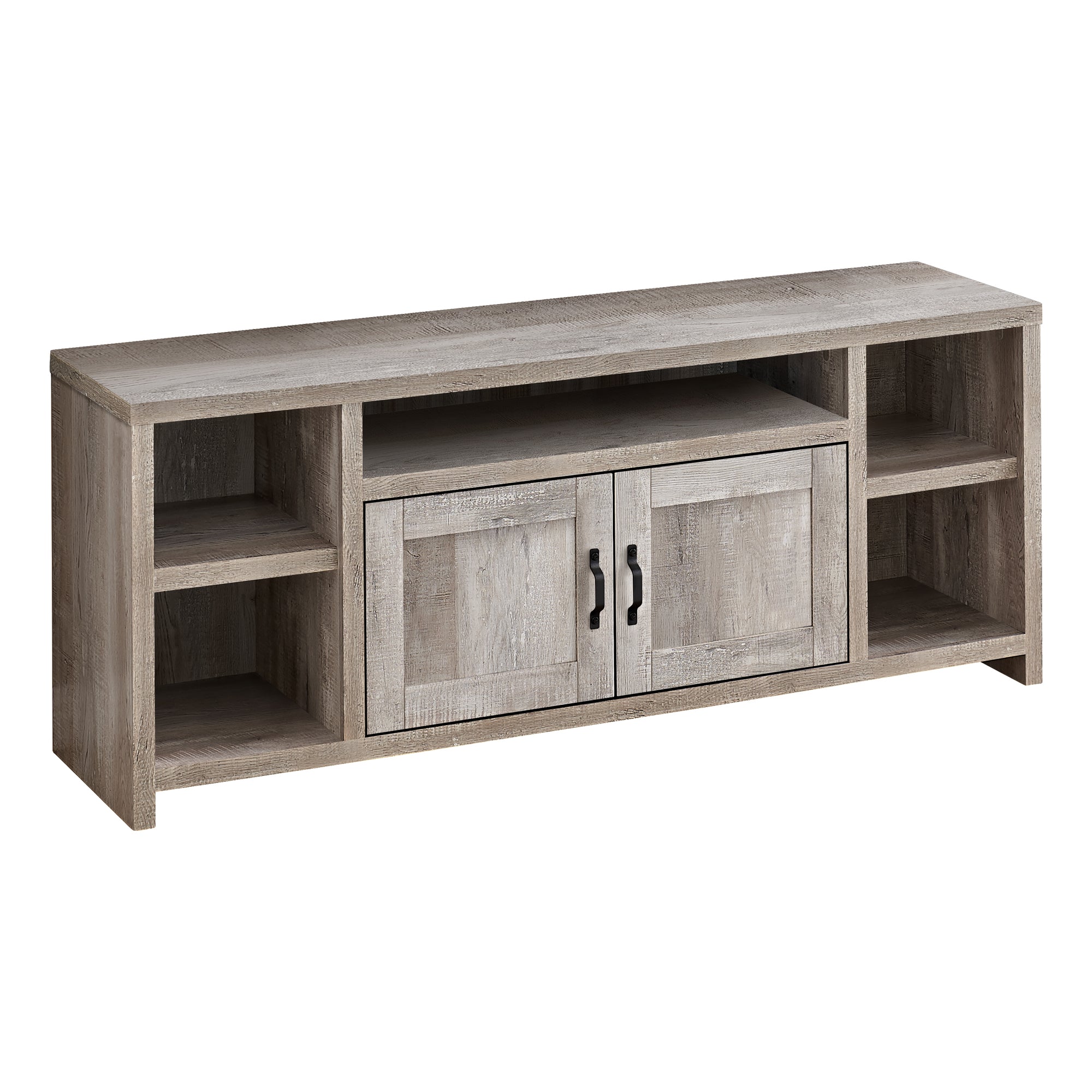 I 2742 Meuble Tv, 60 Pouces, Console, Centre De Divertissement Média, Unite De Rangement, Salon, Chambre À Coucher, Stratifié, Beige, Transitionnel - Simple Boutique