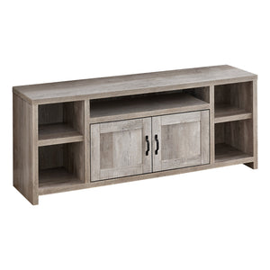I 2742 Meuble Tv, 60 Pouces, Console, Centre De Divertissement Média, Unite De Rangement, Salon, Chambre À Coucher, Stratifié, Beige, Transitionnel - Simple Boutique